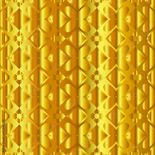 Geometric vector pattern with yellow and white gradient. gold ornament for wallpapers and backgrounds.