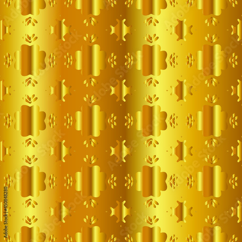 Geometric vector pattern with yellow and white gradient. gold ornament for wallpapers and backgrounds.
