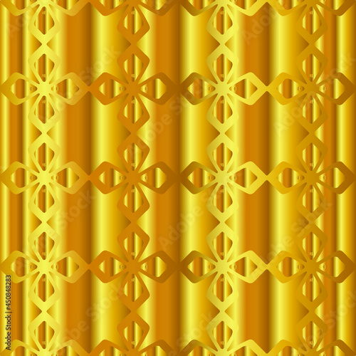 Geometric vector pattern with yellow and white gradient. gold ornament for wallpapers and backgrounds.