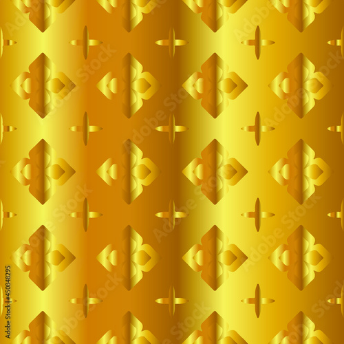 Geometric vector pattern with yellow and white gradient. gold ornament for wallpapers and backgrounds.