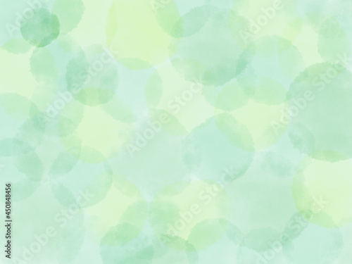 緑と黄緑色の背景、水彩画で透明感のある壁紙