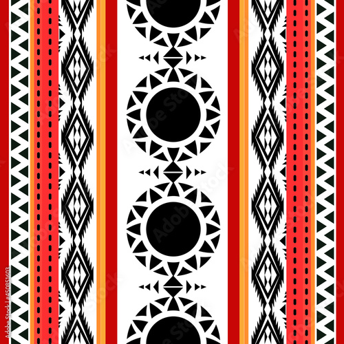 seamless ethnic pattern design.Geometric ethnic oriental ikat pattern traditional Design.Geometric ethnic oriental pattern traditional Design for background,carpet,clothing,wrapping,fabric,embroidery