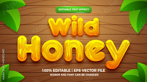 liquid honey editable text effect 3D template style