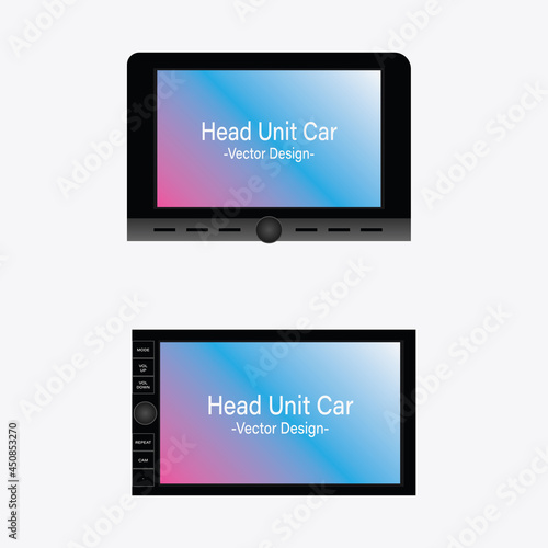 Car Head Unit vector, Car audio display, match for your interior car illustration design. the simple and elegant car head unit.