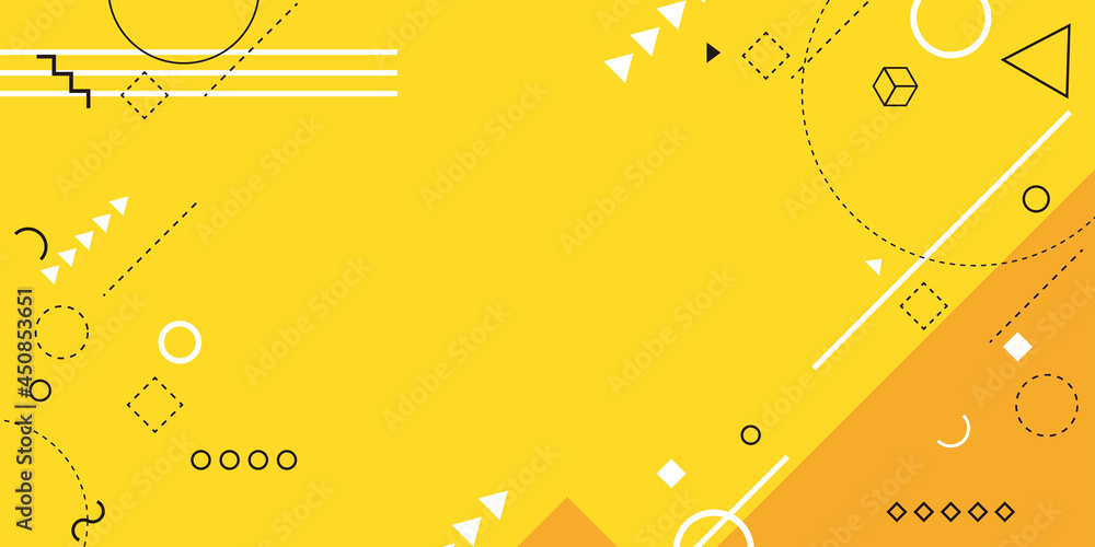 幾何学模様が飛び交う元気で楽しい雰囲気の背景デザイン Stock Vector Adobe Stock