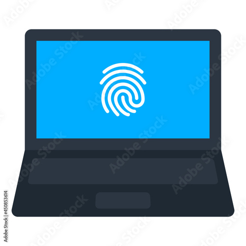 A perfect design icon of laptop thumbprint