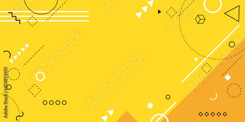 幾何学模様が飛び交う元気で楽しい雰囲気の背景デザイン