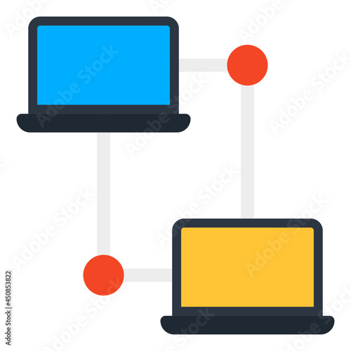 Editable design icon of laptop transfer