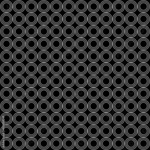 seamless pattern white circle isolated on black background, simple style vector