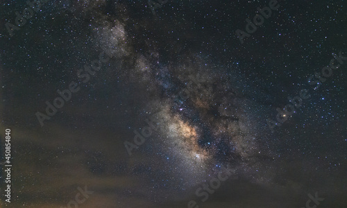 beautiful milky way in the dark night at Thailand