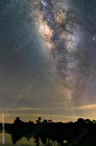 beautiful milky way in the dark night at Thailand