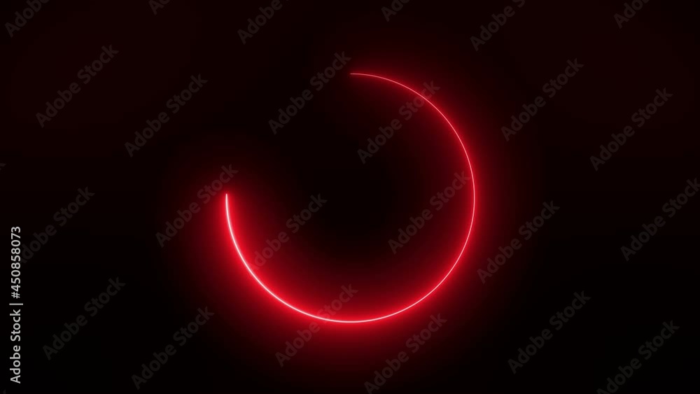 Video animation of a modern, glowing preloader and a circular bar for the loading progress in red - abstract background - seamless loop Video animation of a modern, glowing preloader and a circular bar for the loading progress in red - abstract background - seamless loop