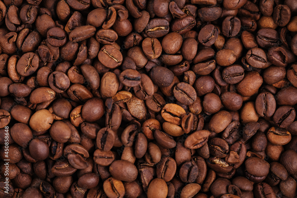Fototapeta premium Coffee beans from above