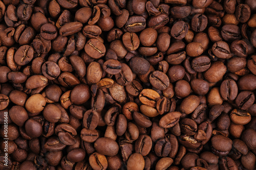 Coffee beans from above