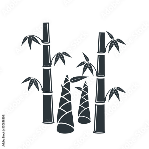 illustration of bamboo and bamboo shoots