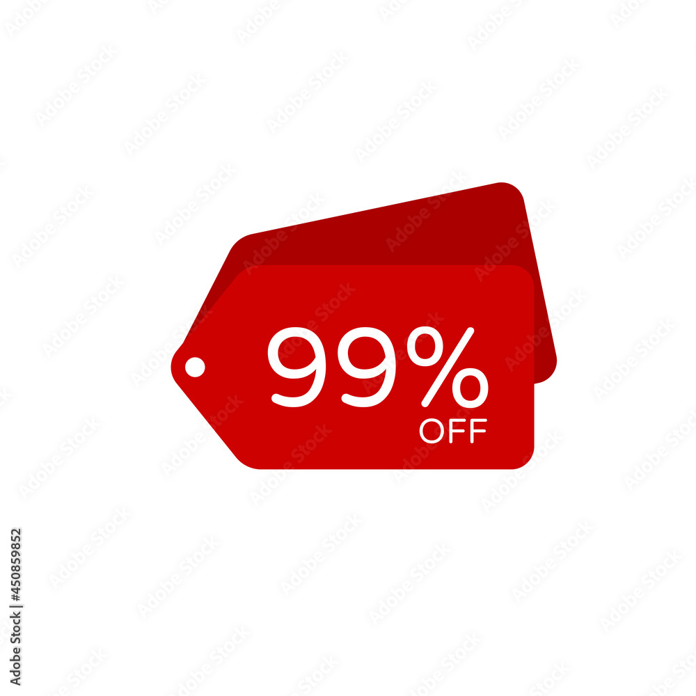 99 Percent Off, Discount Sign, Special offer price signs 99 Percent Off, Discount Sign, Special offer price signs