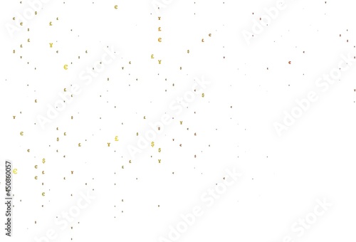Light Yellow, Orange vector texture with financial symbols.