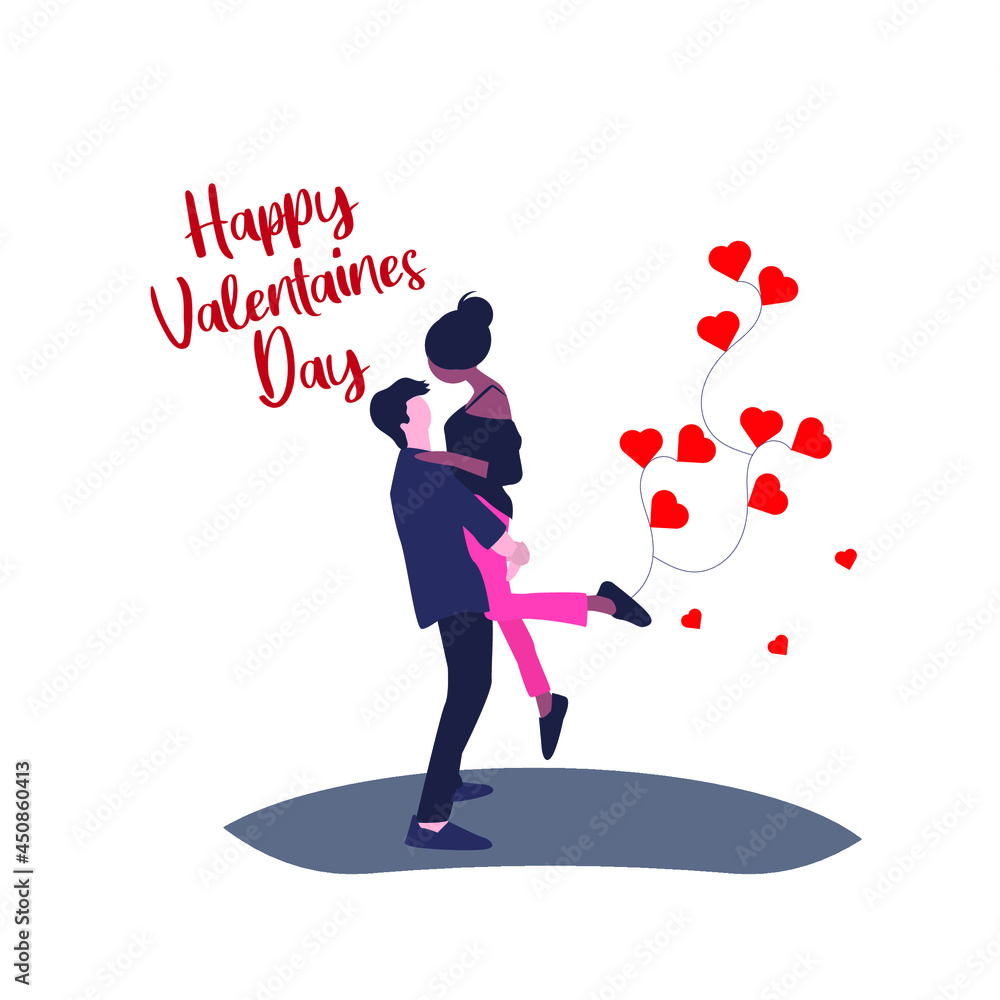 Happy Valentine's day. Realistic red card banner with Romantic background Happy Valentine's day. Realistic red card banner with Romantic background