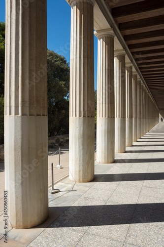 symmetries and geometries and columns at the Agora of Athens in Greece