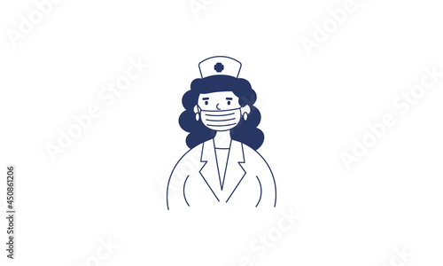  The nurse woman. Immunization campaign. Health care and protection. Vaccine icons. Medical treatment.