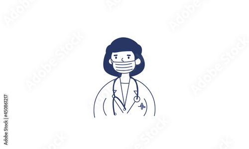 The doctor woman.  Immunization campaign. Health care and protection. Vaccine icons. Medical treatment.