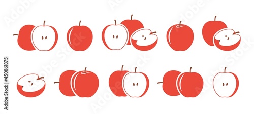 Red apple  logo. Isolated red apple  on white background