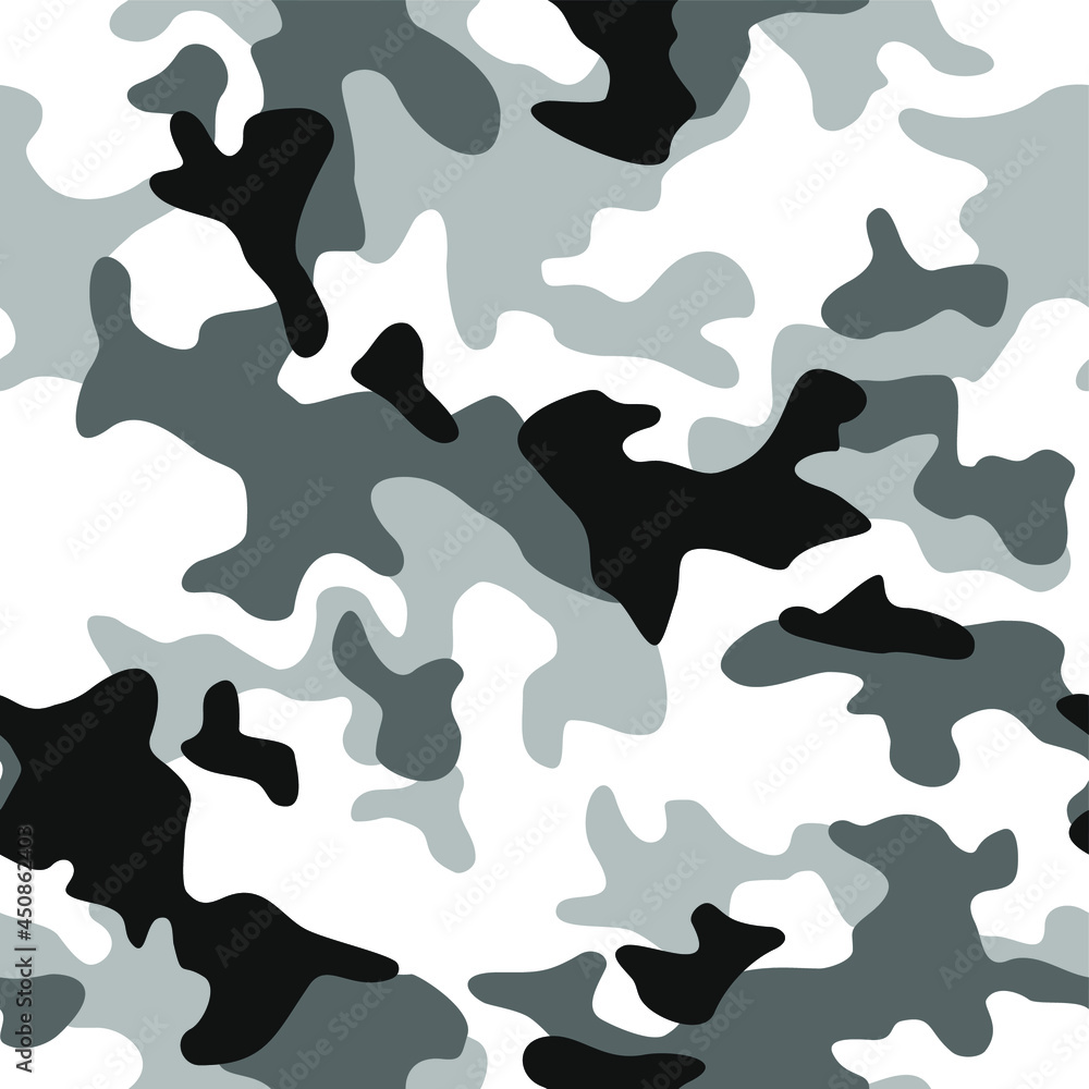 Camouflage texture seamless pattern. Abstract modern military camo endless  background for fabric and fashion textile print. Vector illustration. Stock  Vector