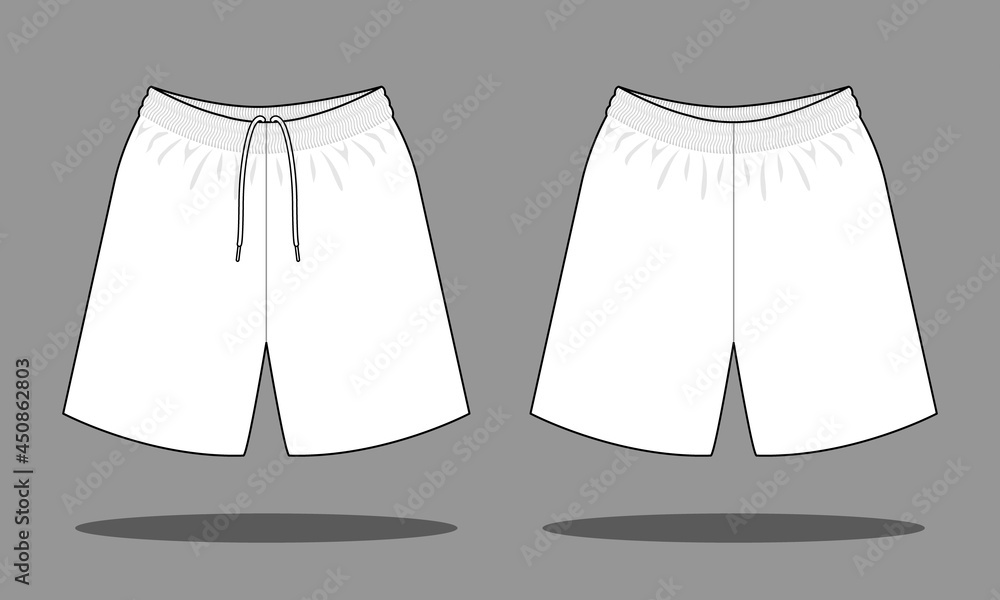 Blank White Soccer Short Pants Template On Gray Background.Front and ...