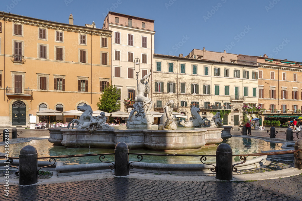 Piazza Navona with the Fountain of Neptune, Rome, Italy