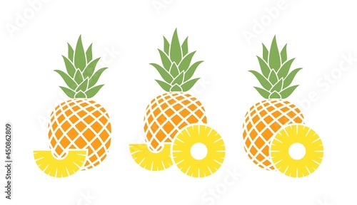 Pineapple logo. Isolated pineapple on white background