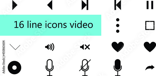 Multimedia  set icons,photo, video, music vector 