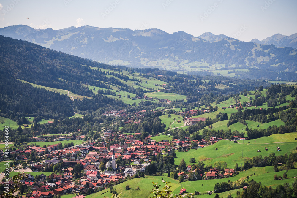 Bavarian landscape with mountains and a valley