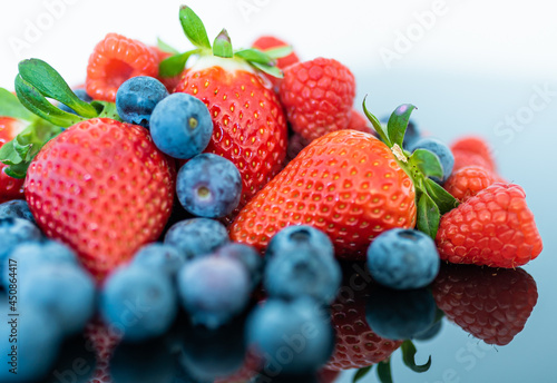 berries. organic fruit  still life of ready-to-eat fruit  strawberries  blueberries and raspberries