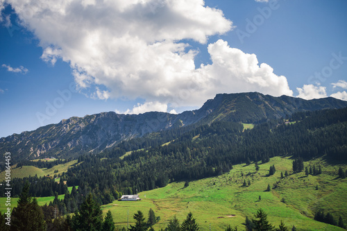 Landscape with clouds in the bavarian mountains