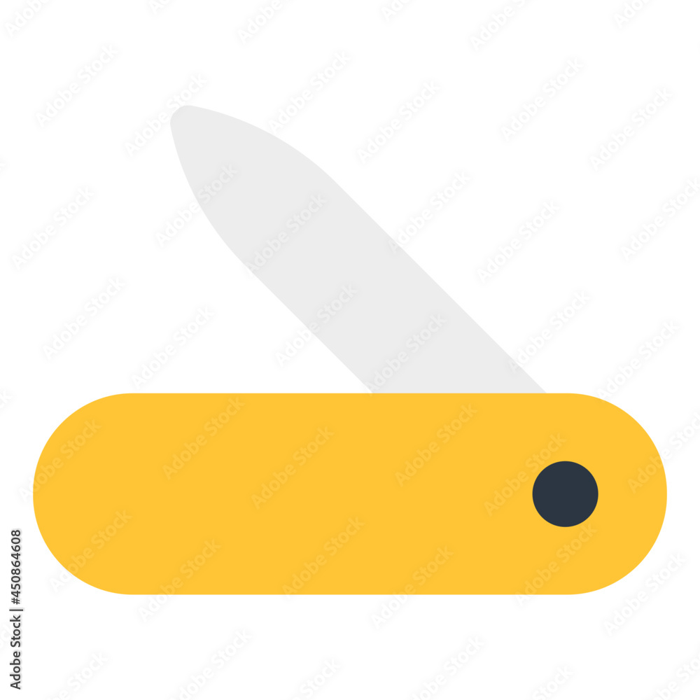 Swiss knife icon in flat design Swiss knife icon in flat design
