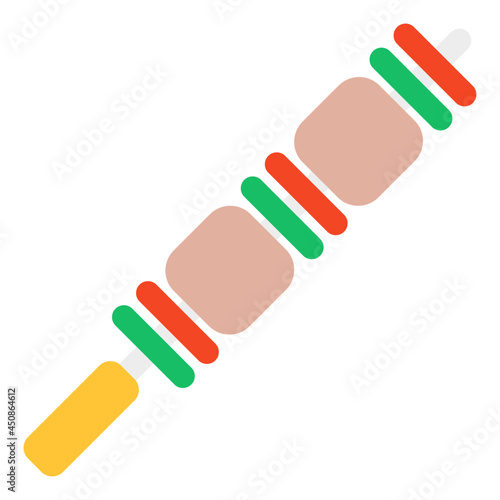 A unique design icon of BBq skewer