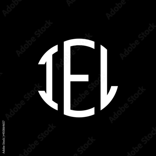 IEL letter logo design. IEL modern letter logo with black background. IEL creative  letter logo. simple and modern letter IEL logo template, IEL circle letter logo design with circle shape. IEL   photo