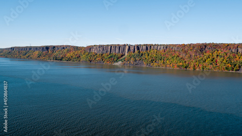 Aerial Hudson River with Palisades Cliffs photo