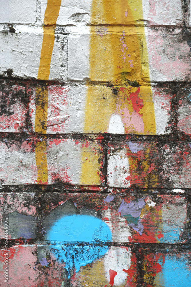 Old brick wall with paint and texture Old brick wall with paint and texture