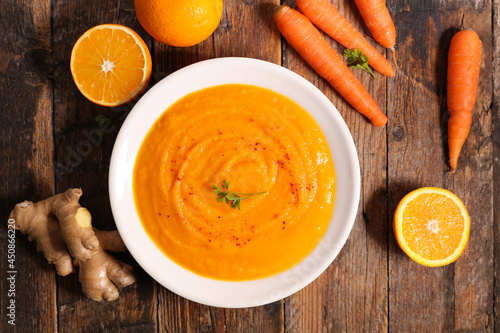 carrot and orange fruit soup photo