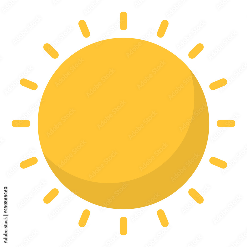 A flat design icon of sunshine, editable vector A flat design icon of sunshine, editable vector
