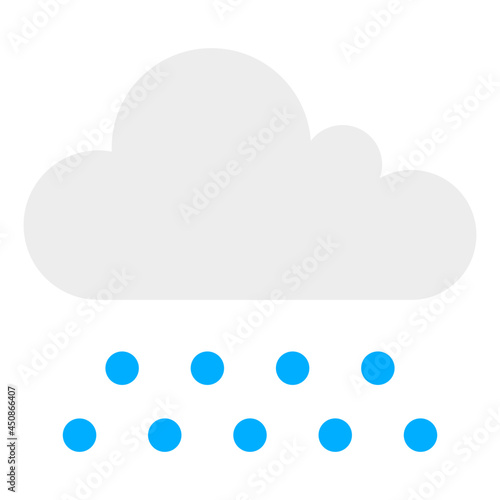 Cloud with raindrops, icon of rainfall