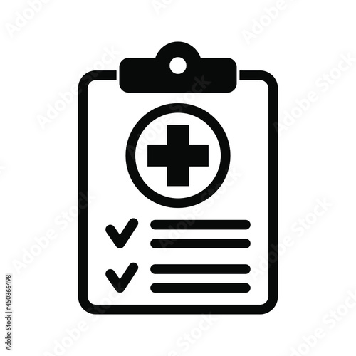 Medical history outline icon, Medical record icon, medical report line icon, vector isolated illustration.