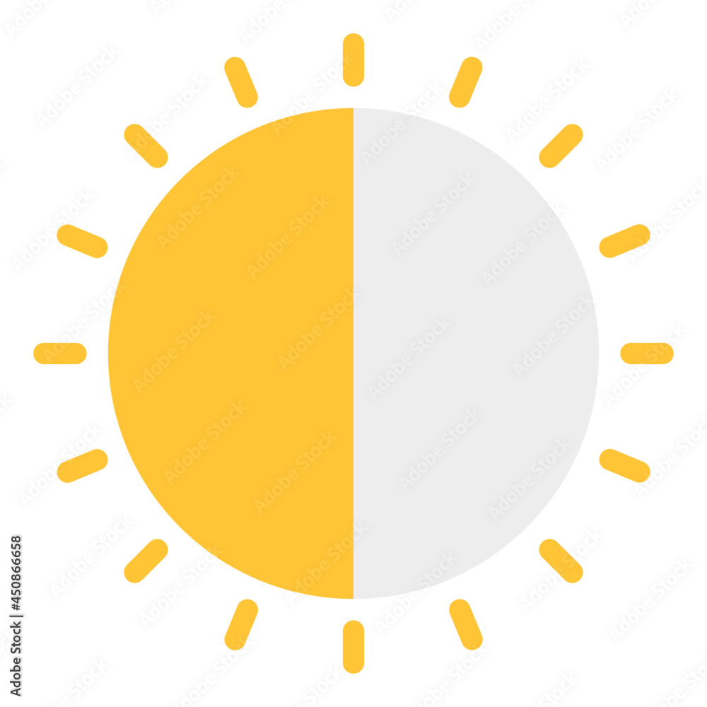 A modern design icon of partial sun eclipse A modern design icon of partial sun eclipse