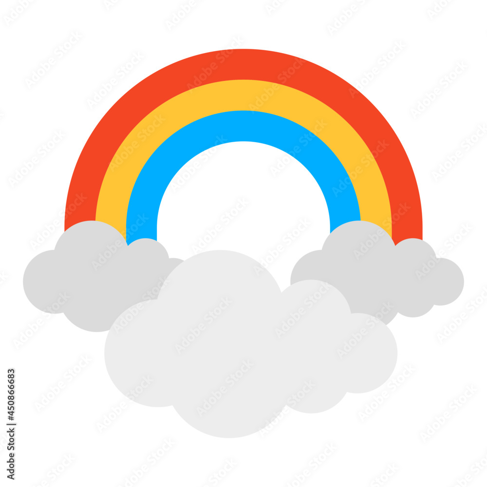 A colorful band denoting concept of cloud rainbow A colorful band denoting concept of cloud rainbow