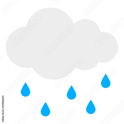 Cloud with raindrops, icon of rainfall