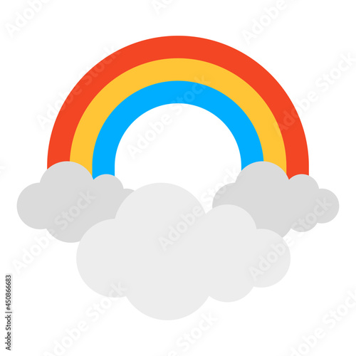 A colorful band denoting concept of cloud rainbow