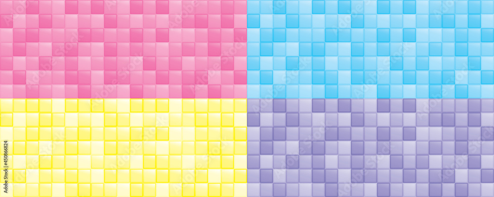 cute girly pastel seamless tile background vector set