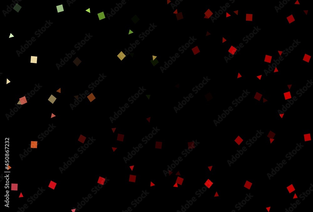 Dark Green, Red vector pattern in polygonal style with circles.