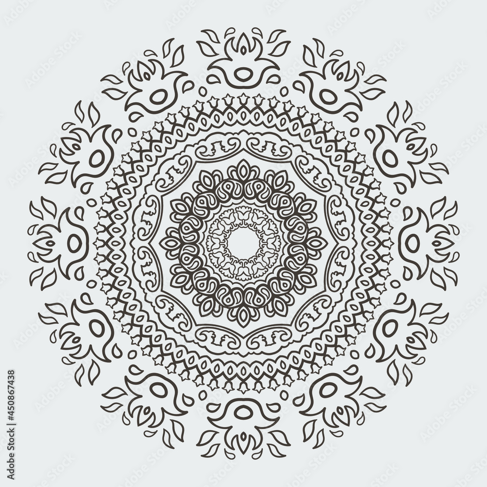 Circular one-color pattern. Illustration in vector
